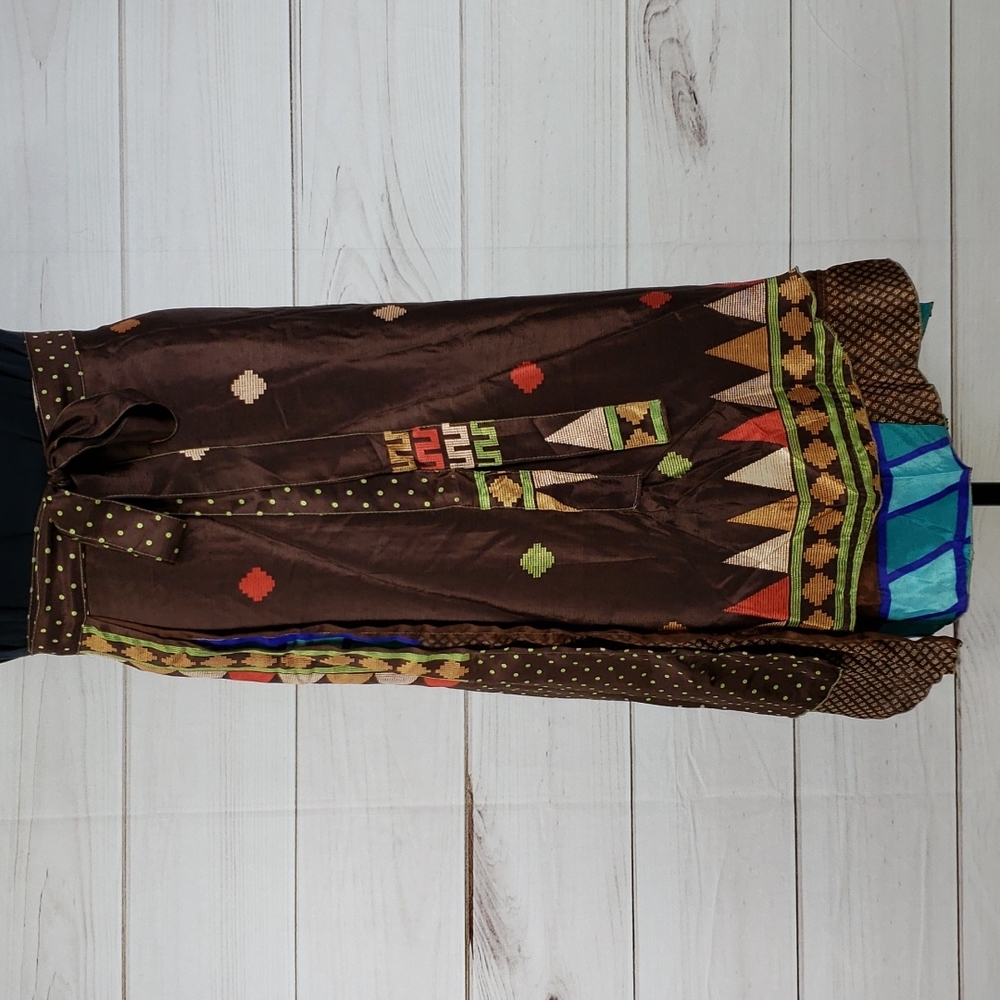 Darn Good Yarn Sari Silk Wrap Skirt Ankle XL/Plus